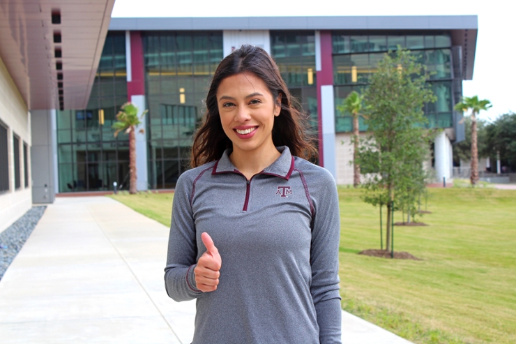 Natalie Lerma poses on TAMUG's campus