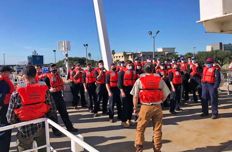 Cadets from the United States Merchant Marine Academy in Kings Point