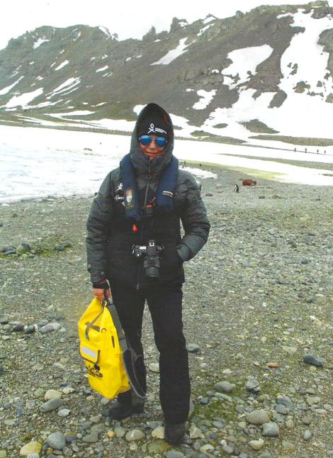 Finn in Antarctica in December 2019 