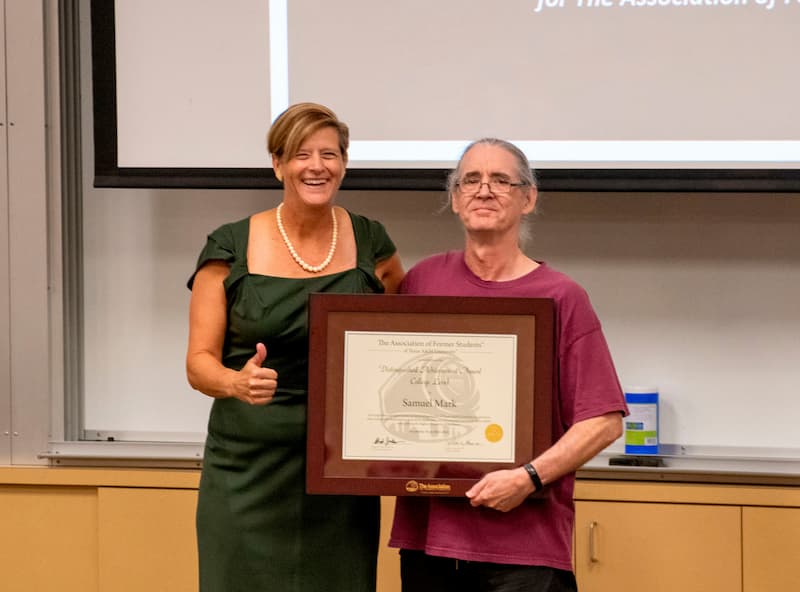 Image for 'Association Of Former Students Awards Galveston Professor ' article.